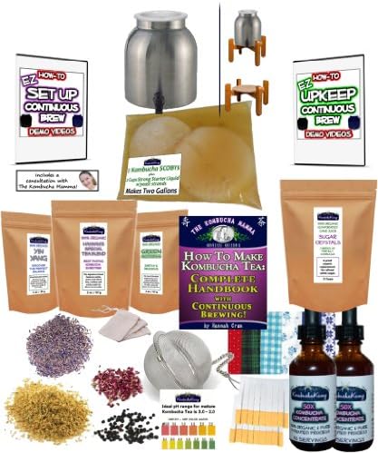 KKamp Continuous Brew Kombucha DELUXE PACKAGE - Stainless Steel w/ Wood Stand