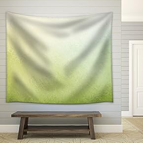 Classy Light Green Background with Pale White Center spot and Darker Green Grunge Design - Fabric Wall Tapestry Home Decor - 51x60 inches