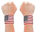 American Flag 2 Wrist Sweatbands USA Team Apparel Accessory Merica Sweatbands primary