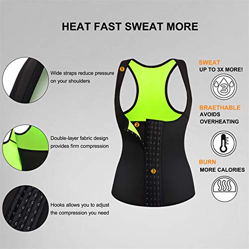 Best Neoprene Waist Trainer Corset Sweat Vest Weight Loss Body Shaper Workout Tank Tops Women Black Sauna Suit Medium Pricepulse