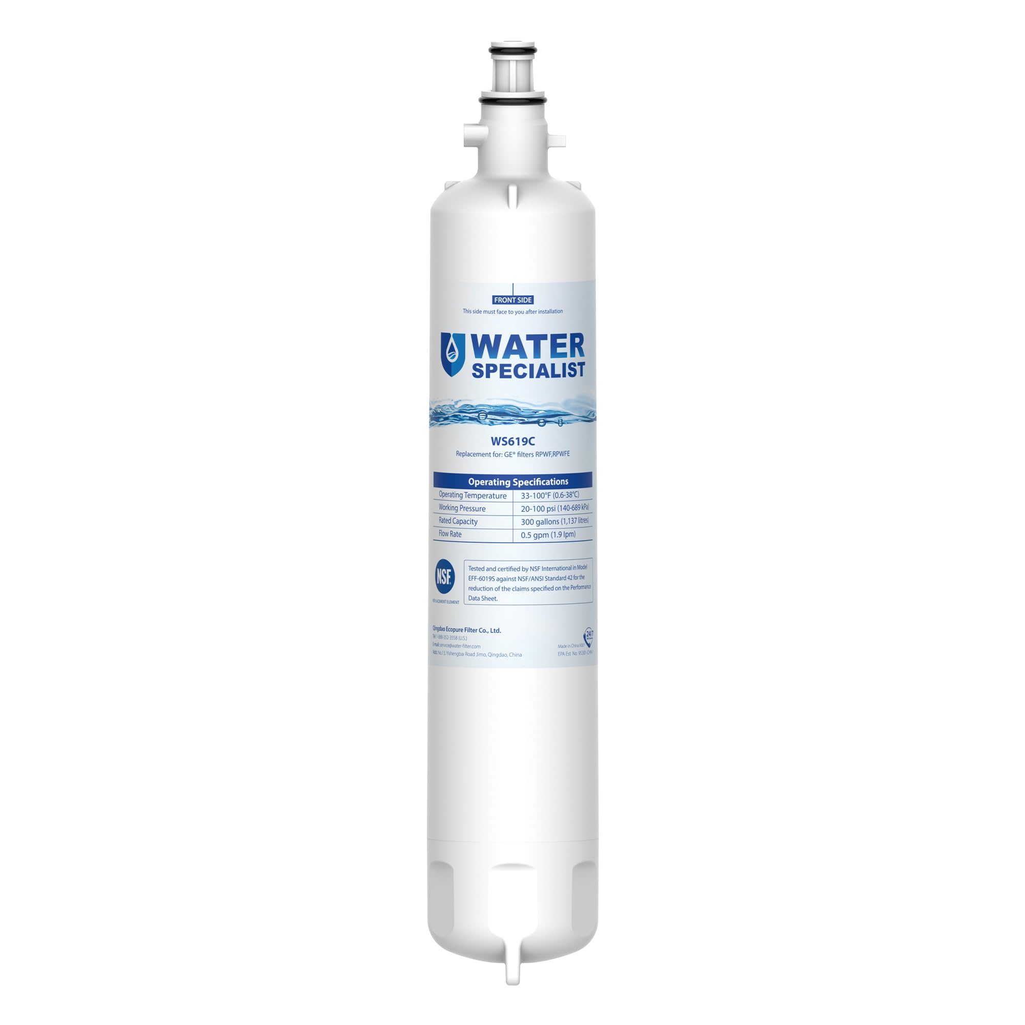 Photo 1 of Waterspecialist WS619C Replacement for RPWFE®, RPWF (Built-in CHIP) Refrigerator Water Filter, Compatible with GYS22GMNES, GYE22HSKSS, PYE22PELDS, GFE26GMKES, GFE26GGHWW, GFE28GYNFS, PFE28KYNFS