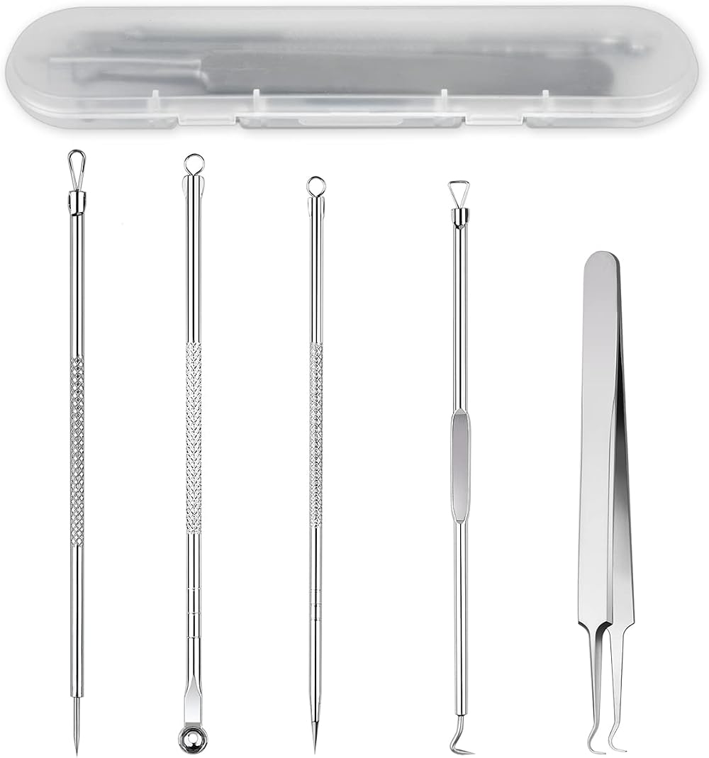 ds. distinctive style 5 Pc Blackhead Remover Tools Set Stainless Steel Pimple