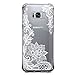 KIOMY Clear Case for Samsung Galaxy S8+ / S8 Plus, Shockproof Bumper Protective Cell Phone Back Cover with Airbags Corners, TPU Silicone Cute Case with White Lace Flowers Floral Design