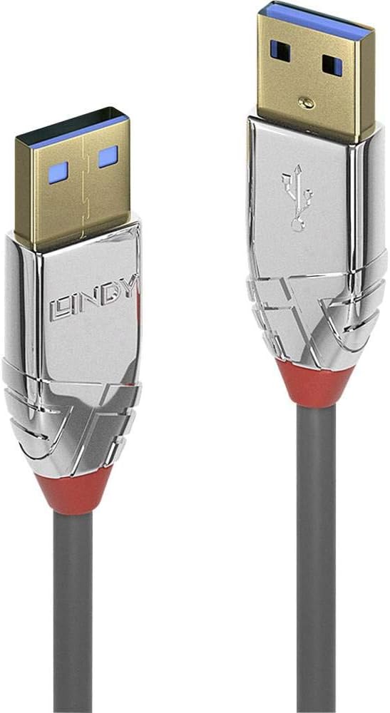 LINDY 36629 5 m USB 3.0 Type A Cable, Cromo Line Anthracite, charcoal