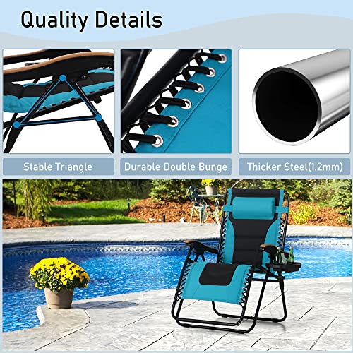 PHI VILLA Oversize XL Padded Zero Gravity Lounge Chair Family Lovers