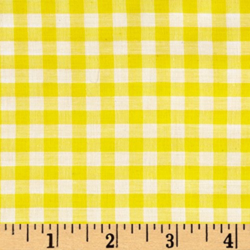 Richland Textiles Richcheck 60in Gingham Check 1/4in Yellow Fabric by The Yard, Yellow