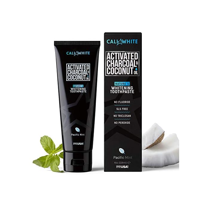 Cali White Fluoride Free Natural Whitening Toothpaste, Activated Charcoal Toothpaste, Vegan, Sulfate Free, Peroxide Free…