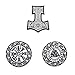 Patches for Jackets Men, 3PCS North Viking Compass Thor Hammer Rune Vegvisir Celtic Embroidered Patch Cool DIY Decor - Black & White