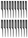 LOUISE MAELYS Rat Tail Comb Fine-tooth Hair Comb with Thin and Long Handle (20 packs)