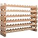 HOMCOM Stackable Wine Rack, Modular Storage Shelves, 72-Bottle Holder, Freestanding Display Rack for Kitchen, Pantry, Cellar, Natural