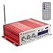 WINGONEER Mini Bluetooth Hi-Fi Stereo Audio AMP Amplifier Bass Booster MP4 12V Support FM/MP3/TF/USB/DVD for Car Motorcycle Car Auto CD DVD