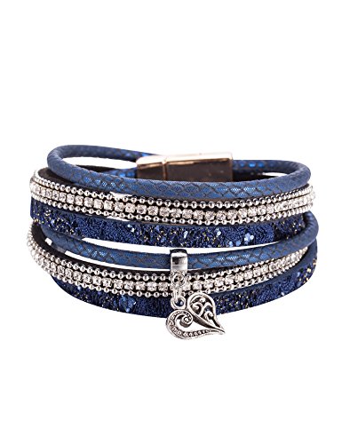 Handmade alloy braided leather bracelet for women (mixe…