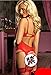 Diougens Lee Women's Sexy Erotic Lingerie Strings Teddy Romper Stripper Wear Underwear bodysuits+A Pair of Stockings (Red)