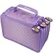 Samaz 72 Inserting Super Large Capacity Multi-Layer Students Pencil Case Pen Bag Pouch Stationary Case Makeup Cosmetic Case Bag (Purple)