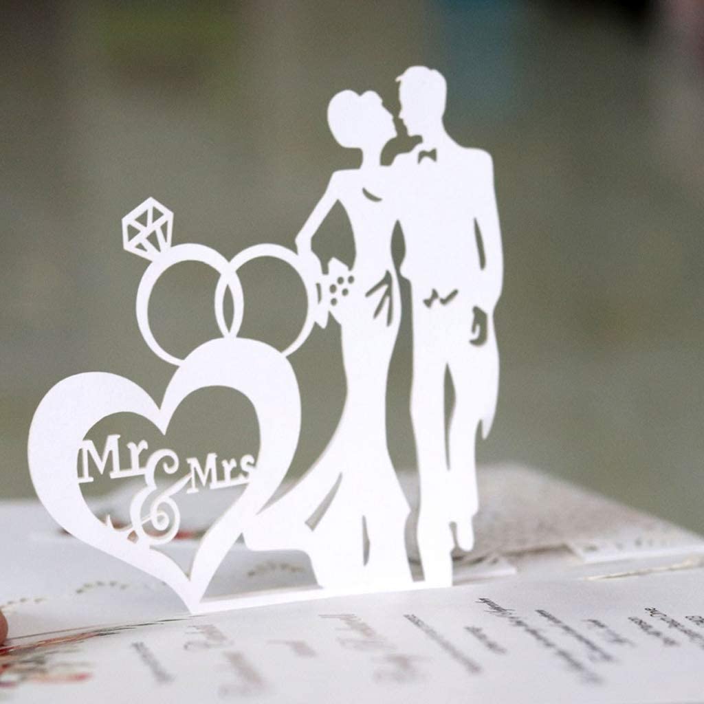 Couples Wedding Diamond Ring Cutting Dies for Card Making，Cutting Dies Cut Stencils for DIY Scrapbooking Photo Album Decorative Embossing Paper Dies for Card Making Templated+Cute Brooch Pin