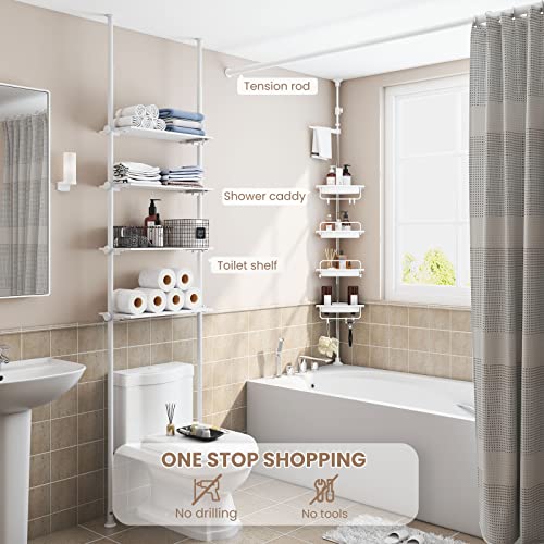 ALLZONE Over The Toilet Storage 4Tier Over Toilet Bathroom