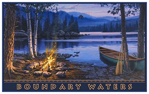 Boundary Waters Minnesota at Sunset Giclee Art Print Poster from Watercolor by Outdoor and Wildlife Artist Darrell Bush 12" x 18"