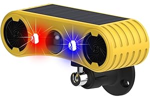 Dioche Solar Powered Motion Sensor Alarm System with 13 Alarm Sounds, 129dB Loud Siren, Infrared Detection for Outdoor Securi