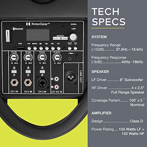 Knox Gear Line Array Speaker System All in One 78.5" Column Bluetooth