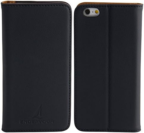 ENDEAVOUR iPhone 6 / iPhone 6s Wallet Case, Full Grain 100% Leather, Premium Genuine Leather, Magnetic Closure, Navy, One-Year Limited Warranty