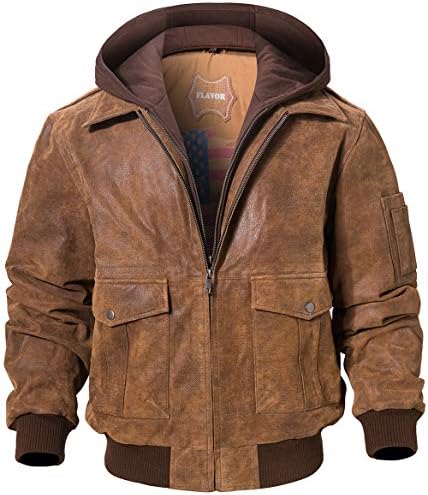 Infinity Men's Black Cow Hide Leather Flight Bomber Jacket with
