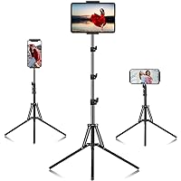 Ipad Tripod Stand, with 65 inch Height Adjustable Tablet Stand Holder & iPad Floor Stand with 360° Rotating iPad Tripod Mount