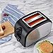 Toaster 2 Slice, CUSINAID Toasters with 2 Extra-Wide Slots, 2 Slot Toasters, Top Rated Best Prime, Stainless Steel with Pop Up Reheat Function Black