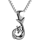 Men'S And Women'S Hawaiian Fish Hook Inlaid With Sea Turtle Pendant Necklace,316L Stainless Steel, Silver Stainless Steel Square Pearl Chain, Vintage Jewelry Gift