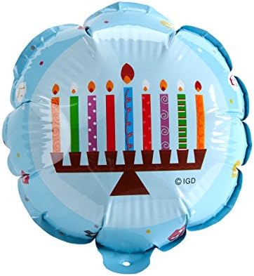 Chanukah Self Inflating Party Balloon With Menorah Design For Hanukkah (2-Pack) Chanukah Decoration - Great For Hanukkah Party