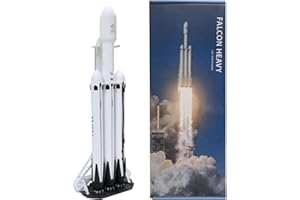 yuanpulalala SpaceX Falcon 9 Dragon+F9 Starship Heavy Falcon Metal Diecast Rocket Model Simulation Static Desktop Display (He