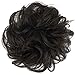 FESHFEN Human Messy Buns - 100% Human Hair Bun Real Scrunchies Hair Pieces Ponytail Extensions Wavy Tousled Updo Chignon Hairpieces for Women, Dark Brown