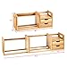 Ollieroo Natural Bamboo Desk Organizer with Extendable Storage for Office and Home, CD Holder Media Rack