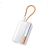 sharge 45W Mini Portable Charger 10000mAh Power Bank with Built-in Cable | Fast Charging Battery Pack with Built-in USB-C Cable, Compact Portable Phone Charger Travel Essentials Powerbank