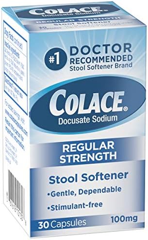 Colace Regular Strength Stool Softener 100 Mg Capsules 30 Count Docusate Sodium Stool Softener For Gentle Dependable Relief Amazon Com Au Health Personal Care