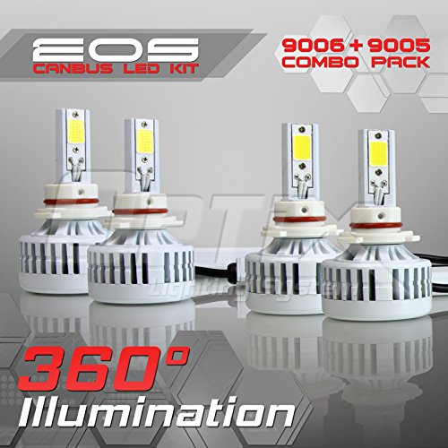 9006 9005 Low / High Beam Combo – 4pcs Bulb Set – Optix 160W 16000LM LED Headlight Conversion Kit – 6000K 6K White – Canbus Chip Error Free No Flicker Design