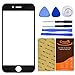 CrazyFire Compatible Black New Front Outer Glass Lens Screen Replacement for iPhone 6/6s 4.7 Inch with Adhesive Tape+Tools Kit