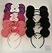 1 X Lot of 12 Mickey Mouse Ears Solid Black Headband Minnie Birthday