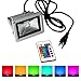 ETOPLIGHTING 10W RGB Color Changing LED Flood Light for Outdoor and Indoor with Cord and Plug and Remote Control, APL1191, 10 Watt