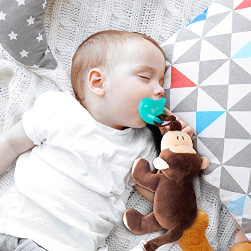 Bryco Baby Pacifier with Stuffed Animal Attached Monkey Plush Pacifier