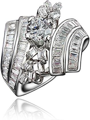 Zircon Rhinestone Finger Rings Gold Plated Wedding Jewelry Women Accessories Statement Ring