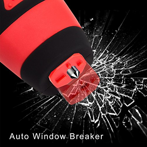 Multifunction Tire Gauge, Teslong 3 Settings LCD Digital Tire Pressure Gauge Window Breaker Belt Cutter