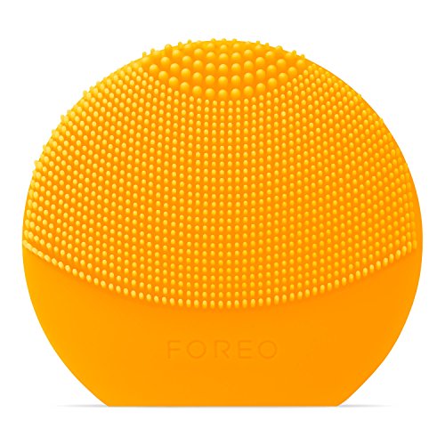 FOREO Luna Play Plus Portable Facial Cleansing Brush Waterproof Skin Care Device with Replaceable Battery, Sunflower Yellow