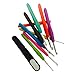 Crochet Hooks Set by Classy Catz. 9 color Soft Rubber Ergonomic Comfort Grip Handles for Pain-free Crocheting. 8 x 5 inch Canvas Case with 21 pcs Accessories.