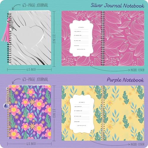 2-Pack DIY Journal Kit - Gifts for Girl Ages 8 9 10 11 12 13 14 Year Old - Cool Birthday Gifts Ideas for Girls - Art & Crafts for Tween Kid - Teen Girls Trendy Stuff - Scrapbook & Diary Supplies Set