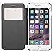 PASONOMI iPhone 6 Case, [Smart Window View] Apple iPhone 6 Folio Wallet Case - Slim Flip Leather Case for Apple iPhone 6 4.7 Inch Smartphone (Black)