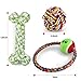 Misan Pet Puppy Chewing Teeth Cleanning Toys Safe Nontoxic Cotton Durable Rope Toy for Dogs (Pack of 3 for m-l Dog,Colors in Random)
