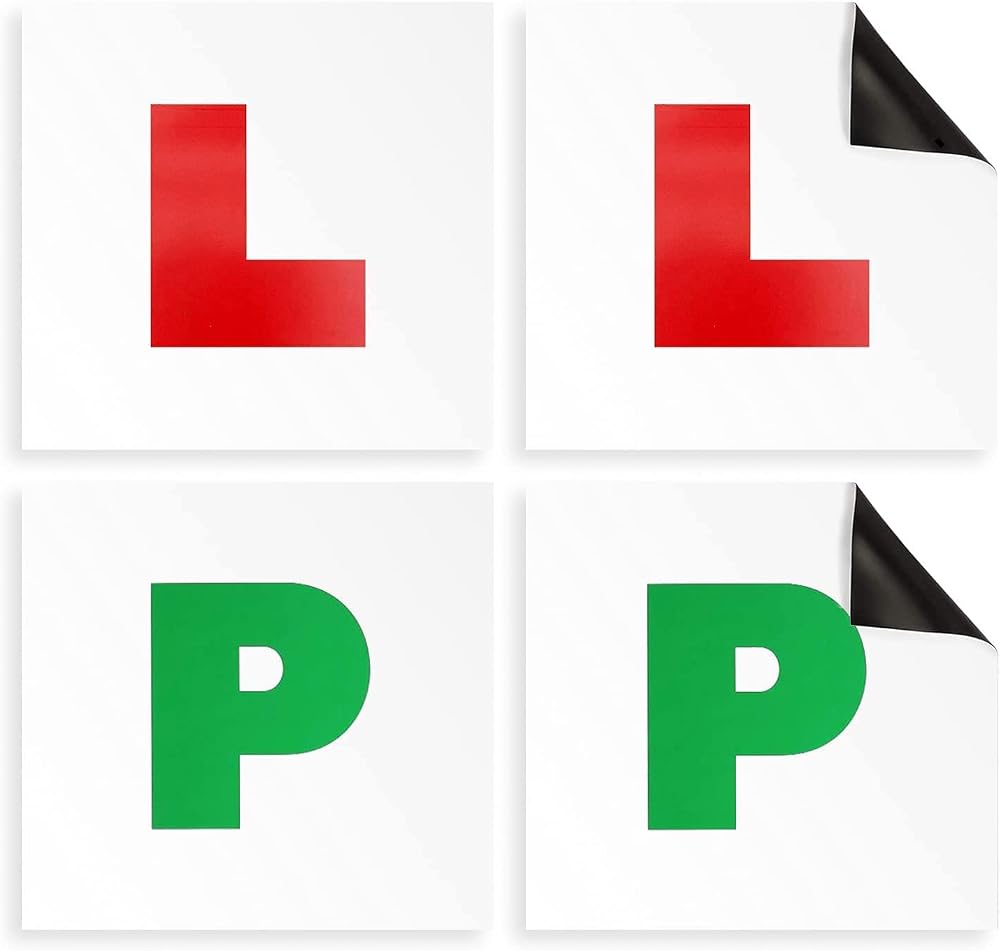KEPLIN Haltons Magnetic L & P Plates 4 Pack 1.3mm PVC UK DVSA compliant