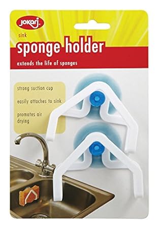 Jokari 05007 - Sponge Holder - Schwammhalter 2er Pack - Weiß 7,6 x 2,5