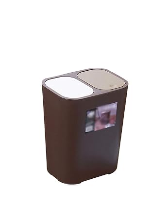 Lhh Trash Can Abfalleimer Aus Kunststoff Doppelter Abdeckung Fur