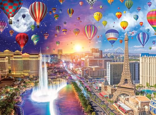 Buffalo Games - Lars Stewart - Vegas Balloon Show - 1000 Piece Jigsaw Puzzle for Adults -Challenging Puzzle Perfect for Game Nights - Finished Size is 26.75 x 19.75